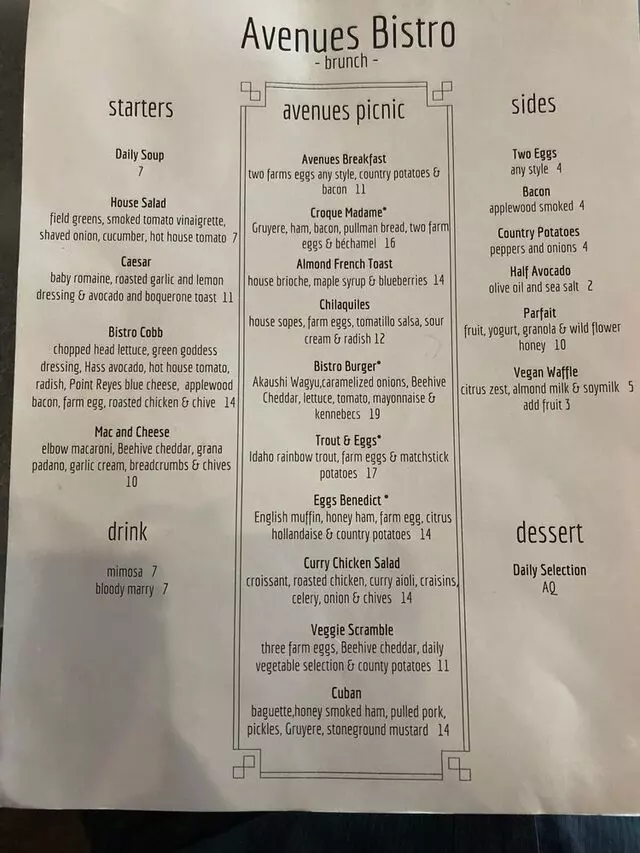 Avenues Bistro On Third