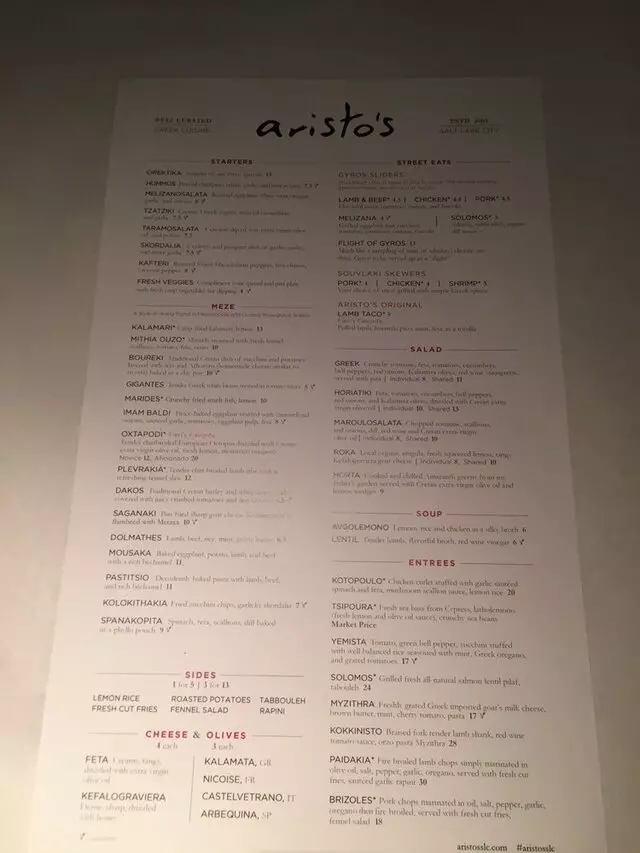 Aristo’s Greek Restaurant And Cafe